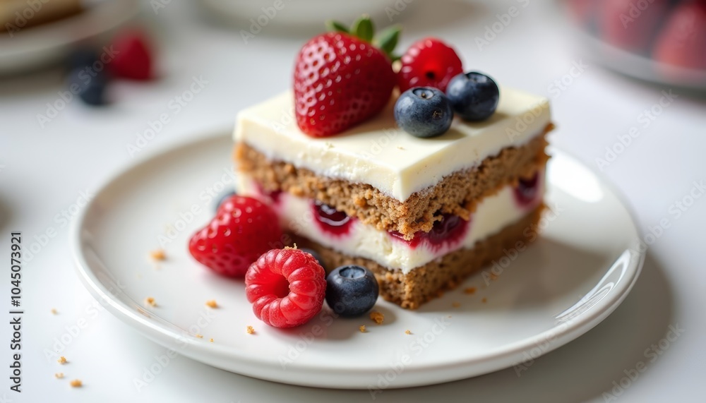 Deliciously decadent dessert with a twist of fresh berries Deliciously decadent dessert with a twist of fresh berries