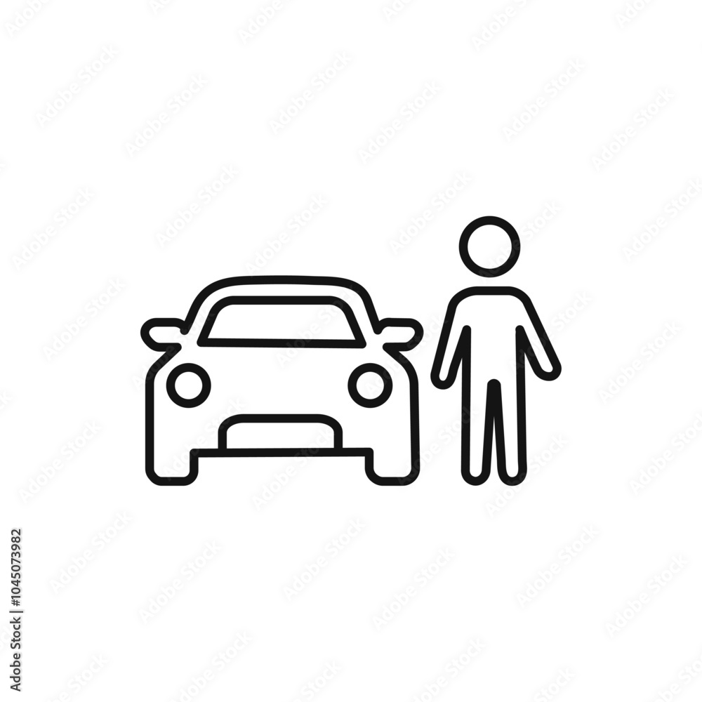 Car driver icon Isolated flat vector in outline Car driver icon Isolated flat vector in outline