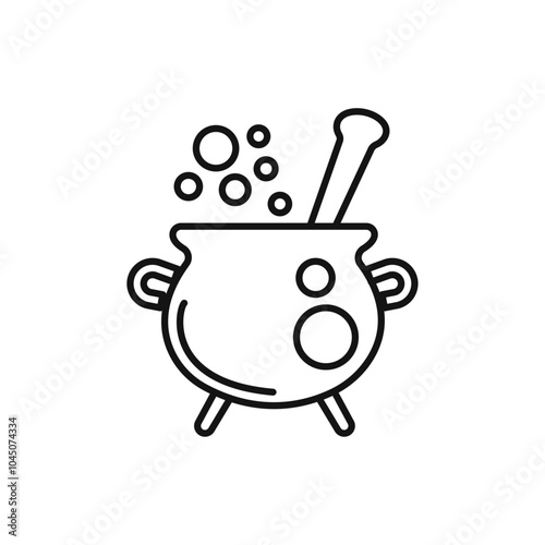 cauldron icon Isolated flat vector in outline