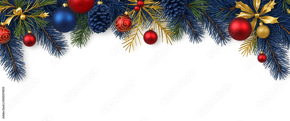 Christmas decoration on white background, lots of copy space Christmas decoration on white background, lots of copy space