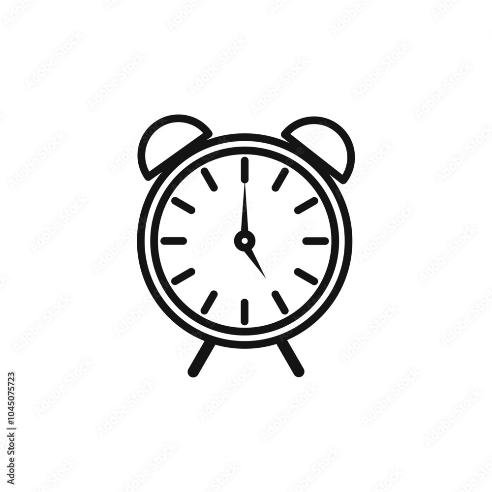 Clock icon Isolated flat vector in outline