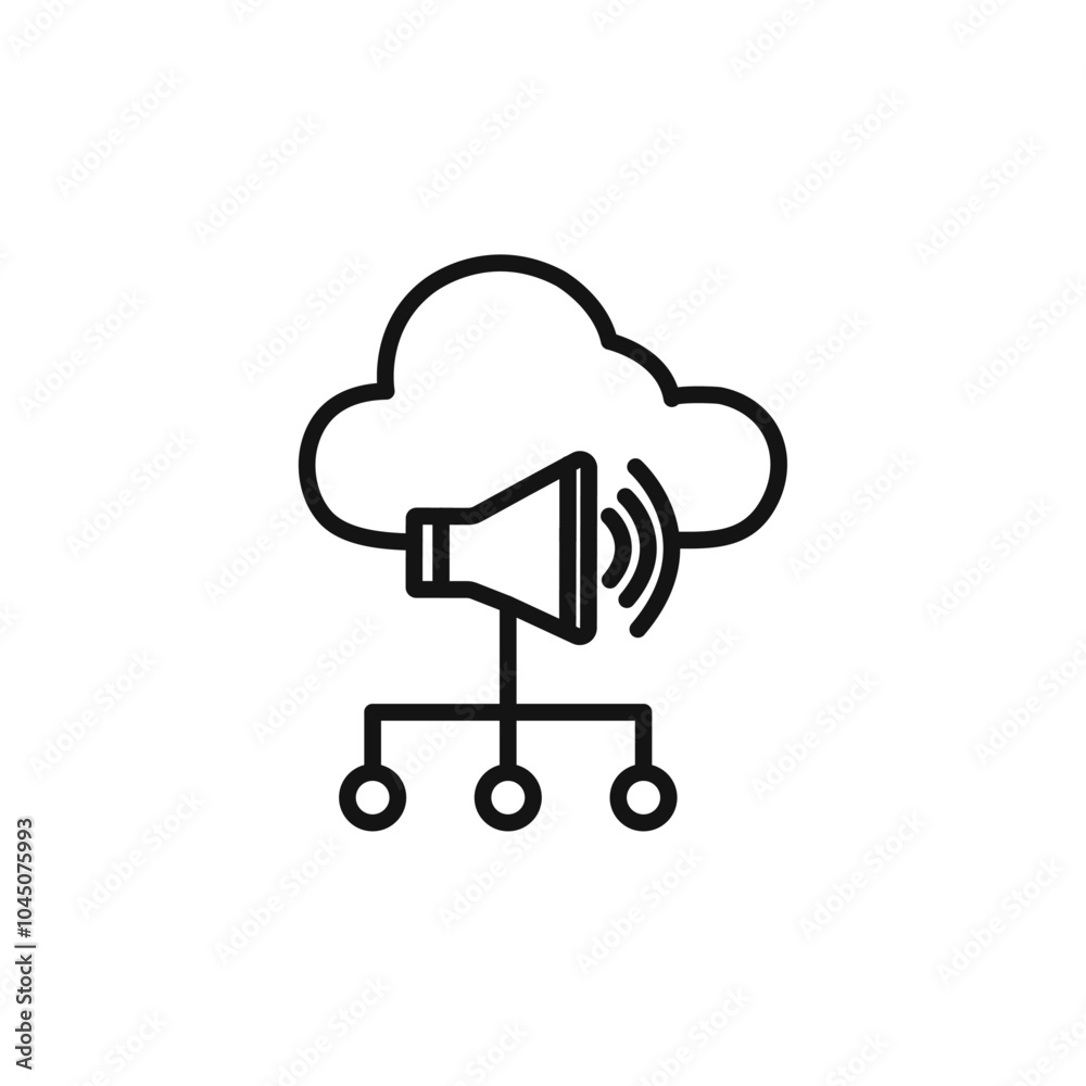 Cloud Marketing icon Isolated flat vector in outline Cloud Marketing icon Isolated flat vector in outline