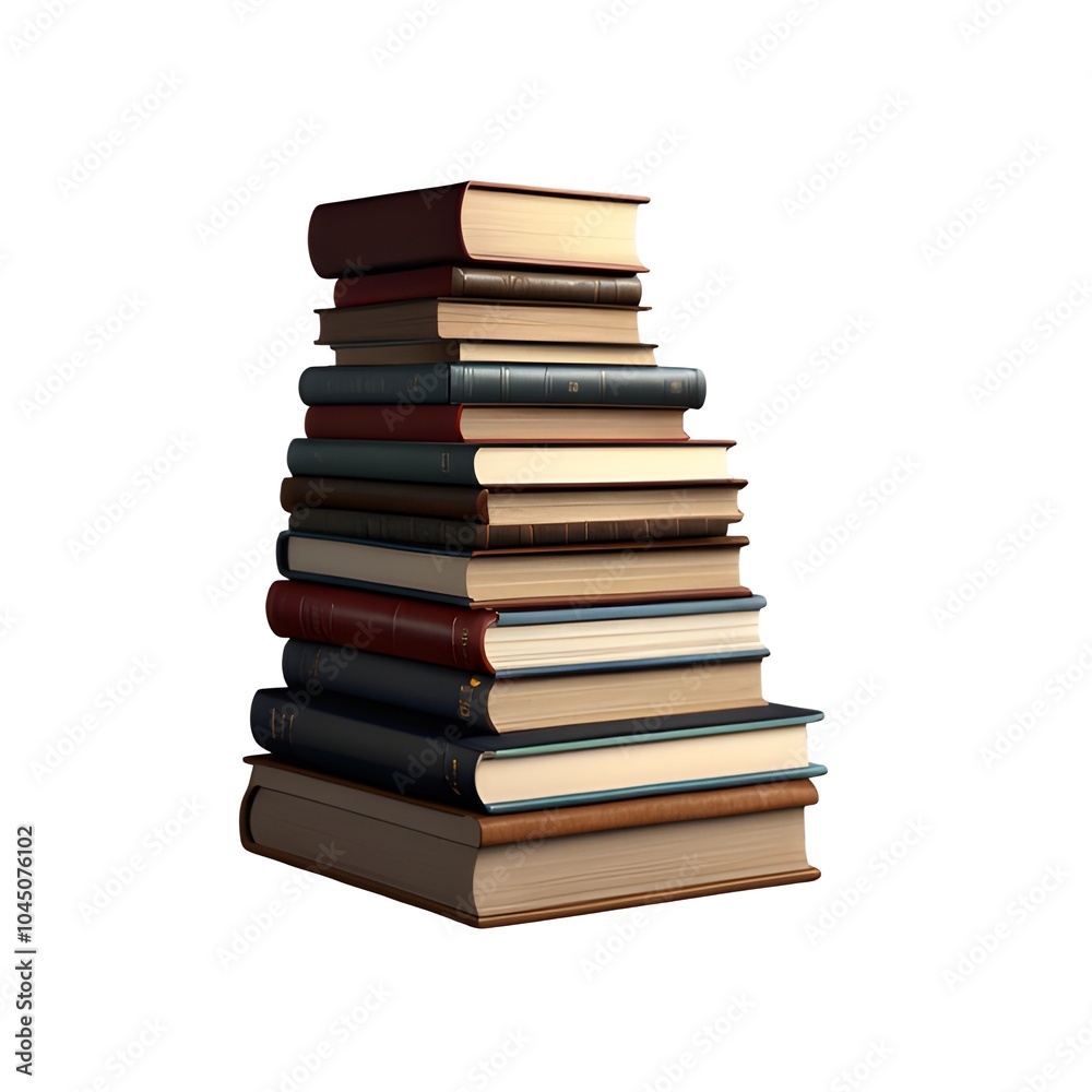 Stack of books, 3D rendering isolated on transparent background. Stack of books, 3D rendering isolated on transparent background.