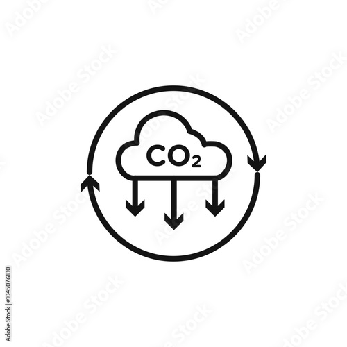co2 gas carbon dioxide icon Isolated flat vector in outline