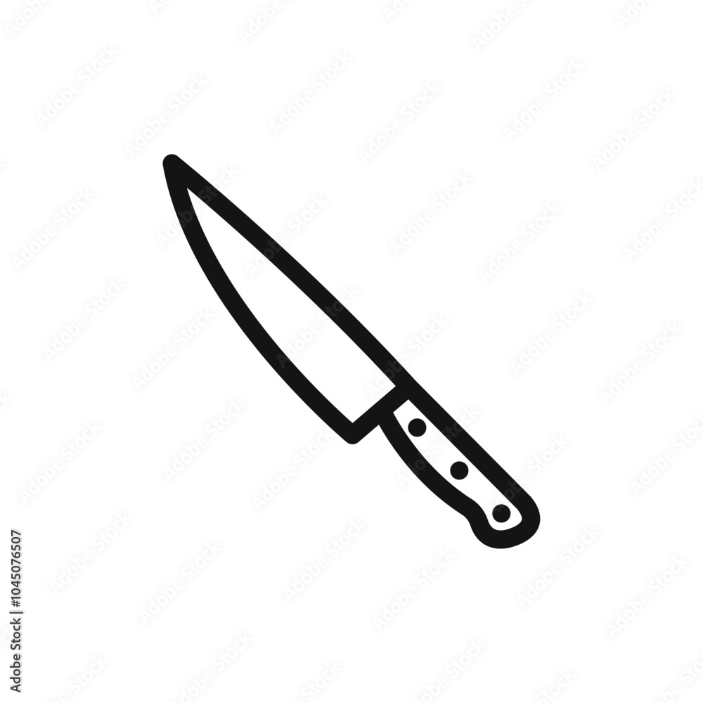 Cooking chef knife icon Isolated flat vector in outline Cooking chef knife icon Isolated flat vector in outline