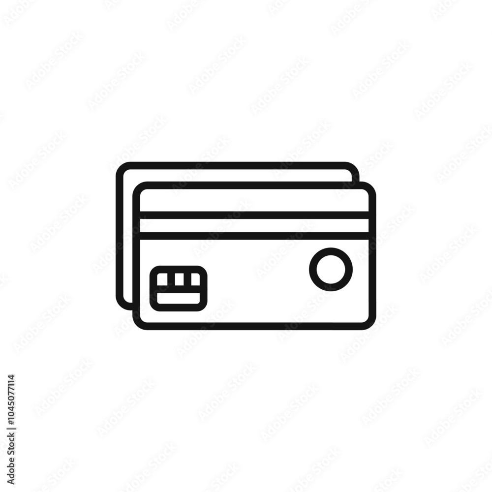 Credit card icon Isolated flat vector in outline Credit card icon Isolated flat vector in outline