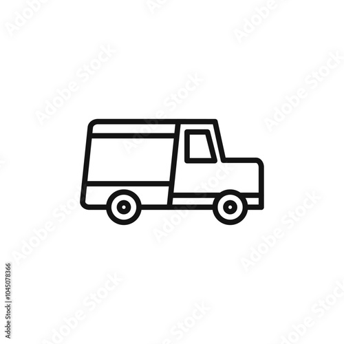 delivery truck icon Isolated flat vector in outline