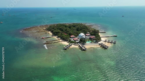 Tropical Umang Island In Banten Indonesia Drone Rotate 4K 60FPS photo