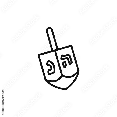 dreidel icon Isolated flat vector in outline