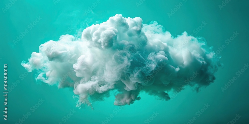 smoke cloud on turquoise background smoke cloud on turquoise background