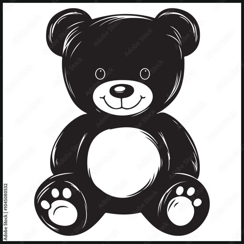 Obraz premium Teddy Bear Silhouette Vector