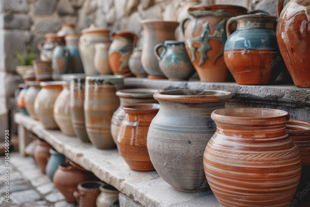 Traditional pottery is made on a potter’s wheel. Traditional pottery is made on a potter’s wheel.