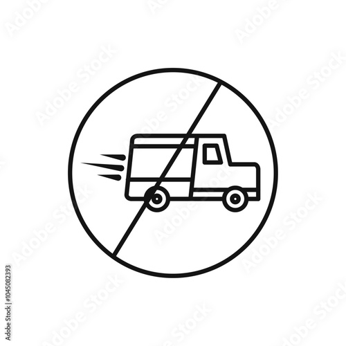 Forbidden fast truck icon Isolated flat vector in outline