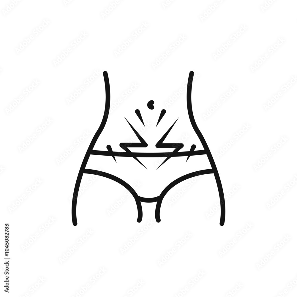 Genital rash icon Isolated flat vector in outline Genital rash icon Isolated flat vector in outline