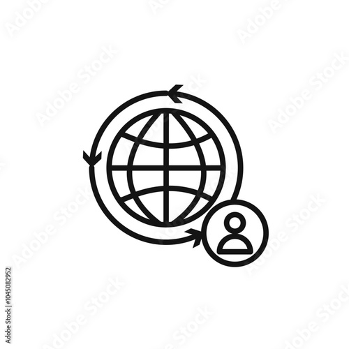 Globalization icon Isolated flat vector in outline