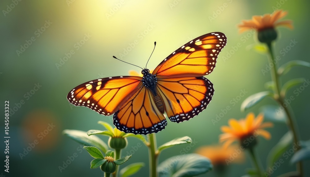 Fototapeta premium Butterflys delicate dance with natures beauty