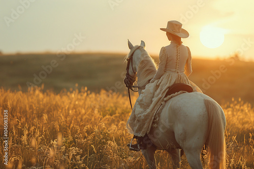 Generative AI photo realistic image, equitation lesson people connected with horses friends love