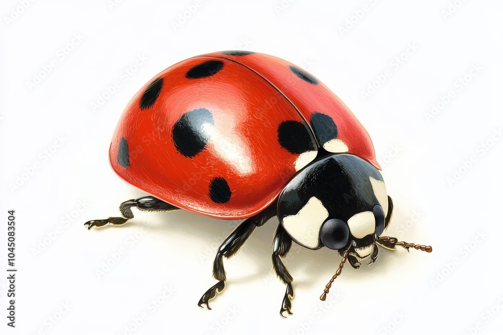 Ladybug Cartoon. Cute Coccinellidae Bug Character Isolated on White Background Ladybug Cartoon. Cute Coccinellidae Bug Character Isolated on White Background