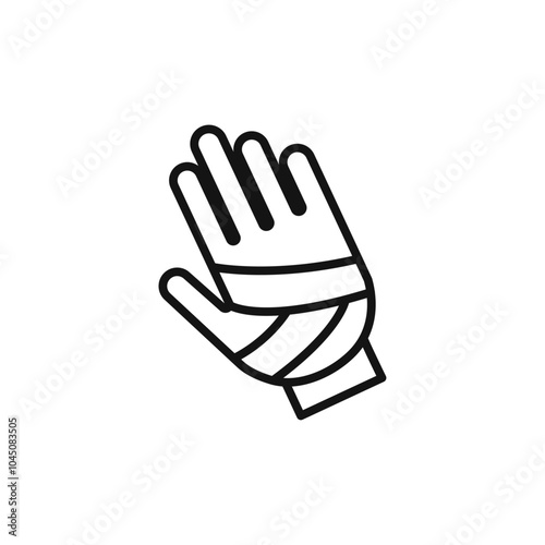 hand accident icon Isolated flat vector in outline