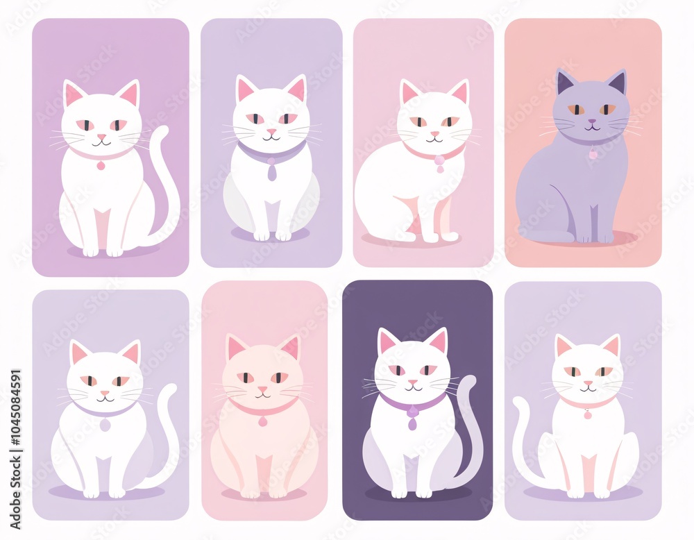 Obraz premium Cute Cartoon Animal Icon Vector Set Collection