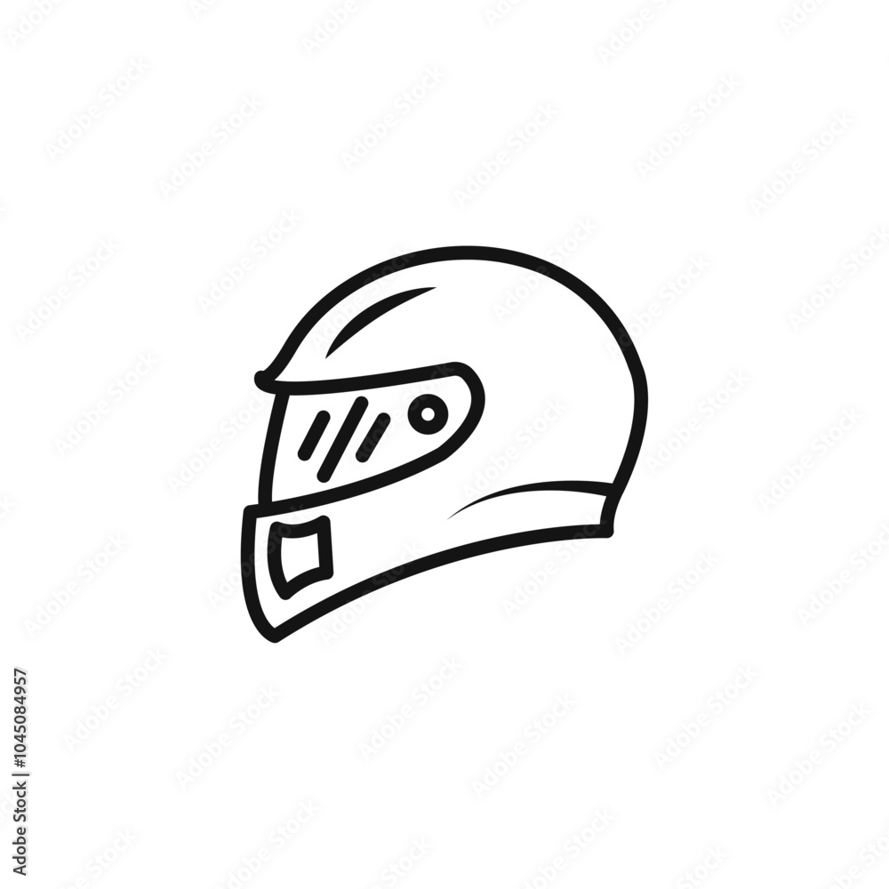 Helmet icon Isolated flat vector in outline