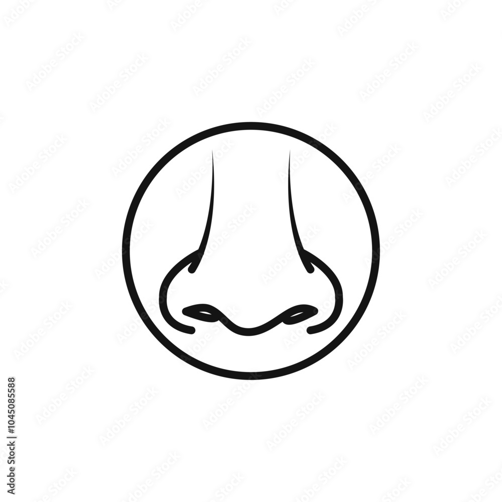Fototapeta premium Human nose icon Isolated flat vector in outline