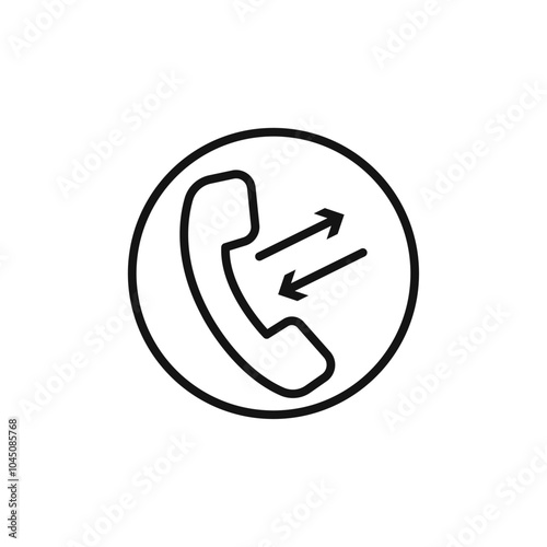 incoming outgoing calls icon Isolated flat vector in outline