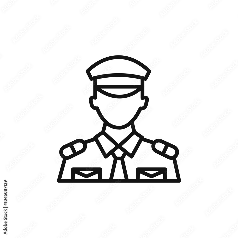 Male chief officer icon Isolated flat vector in outline Male chief officer icon Isolated flat vector in outline