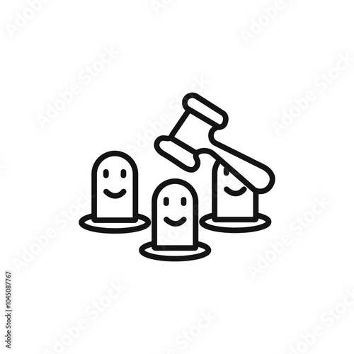 Mole Game Whack icon Isolated flat vector in outline