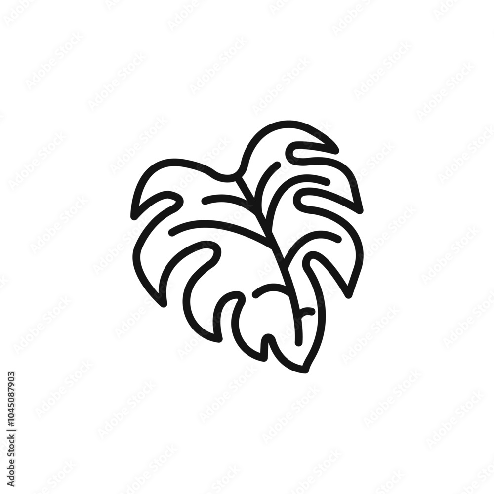 Monstera leaves icon Isolated flat vector in outline Monstera leaves icon Isolated flat vector in outline