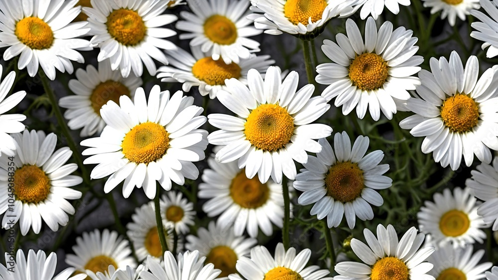 Chamomile Harmony: A Seamless Pattern of White Daisy Blossoms Chamomile Harmony: A Seamless Pattern of White Daisy Blossoms