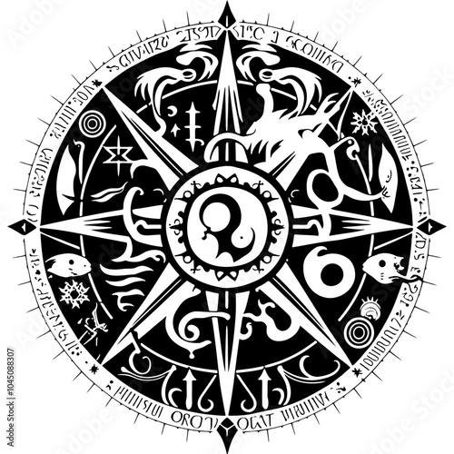 Pentacles and Transmutation Magic Circles – Perfect for Occult Designs, Ritual Work, or Fantasy-Inspired Art Projects. This Detailed Illustration Brings Ancient Alchemical Symbols and Arcane Geometry