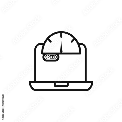 Network speed test icon Isolated flat vector in outline