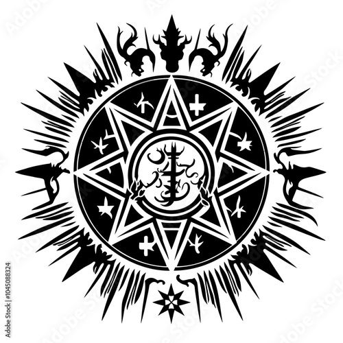 Pentacles and Transmutation Magic Circles – Perfect for Occult Designs, Ritual Work, or Fantasy-Inspired Art Projects. This Detailed Illustration Brings Ancient Alchemical Symbols and Arcane Geometry