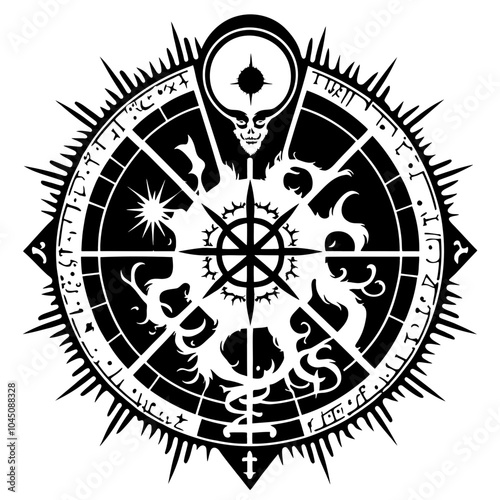 Pentacles and Transmutation Magic Circles – Perfect for Occult Designs, Ritual Work, or Fantasy-Inspired Art Projects. This Detailed Illustration Brings Ancient Alchemical Symbols and Arcane Geometry