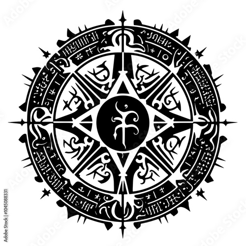 Pentacles and Transmutation Magic Circles – Perfect for Occult Designs, Ritual Work, or Fantasy-Inspired Art Projects. This Detailed Illustration Brings Ancient Alchemical Symbols and Arcane Geometry