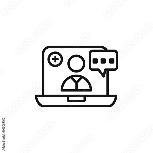 online medical consultation icon Isolated flat vector in outline