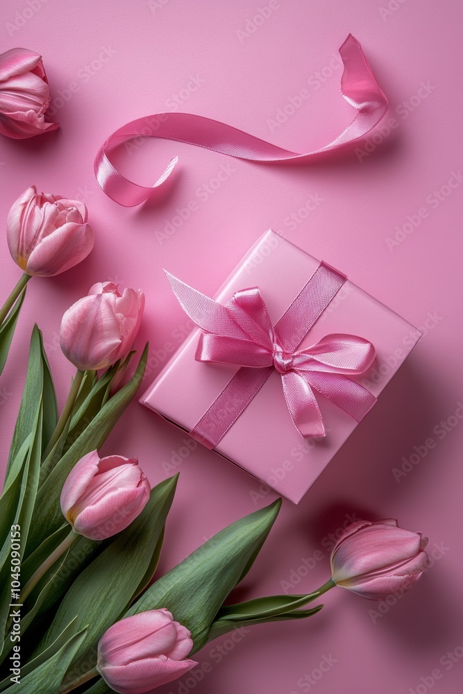 Lovely pink feminine tone gift box for Valentine’s Day, Mother's Day. Lovely pink feminine tone gift box for Valentine’s Day, Mother's Day.