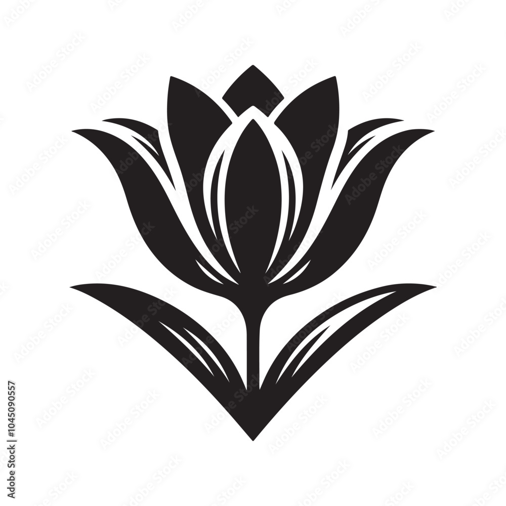 Download High-Quality Tulip Silhouette Vector Art for Print and Digital Use