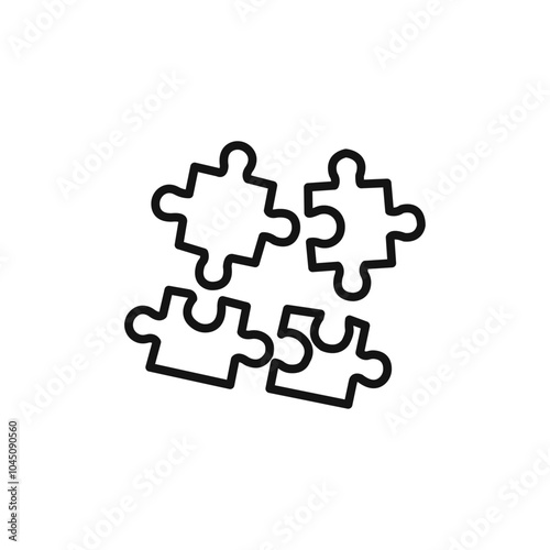 Puzzle icon Isolated flat vector in outline