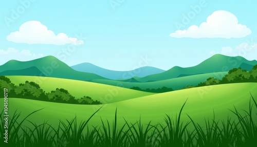  Vibrant countryside under a clear sky