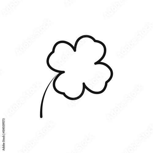 Saint patrick Leaf clover icon Isolated flat vector in outline