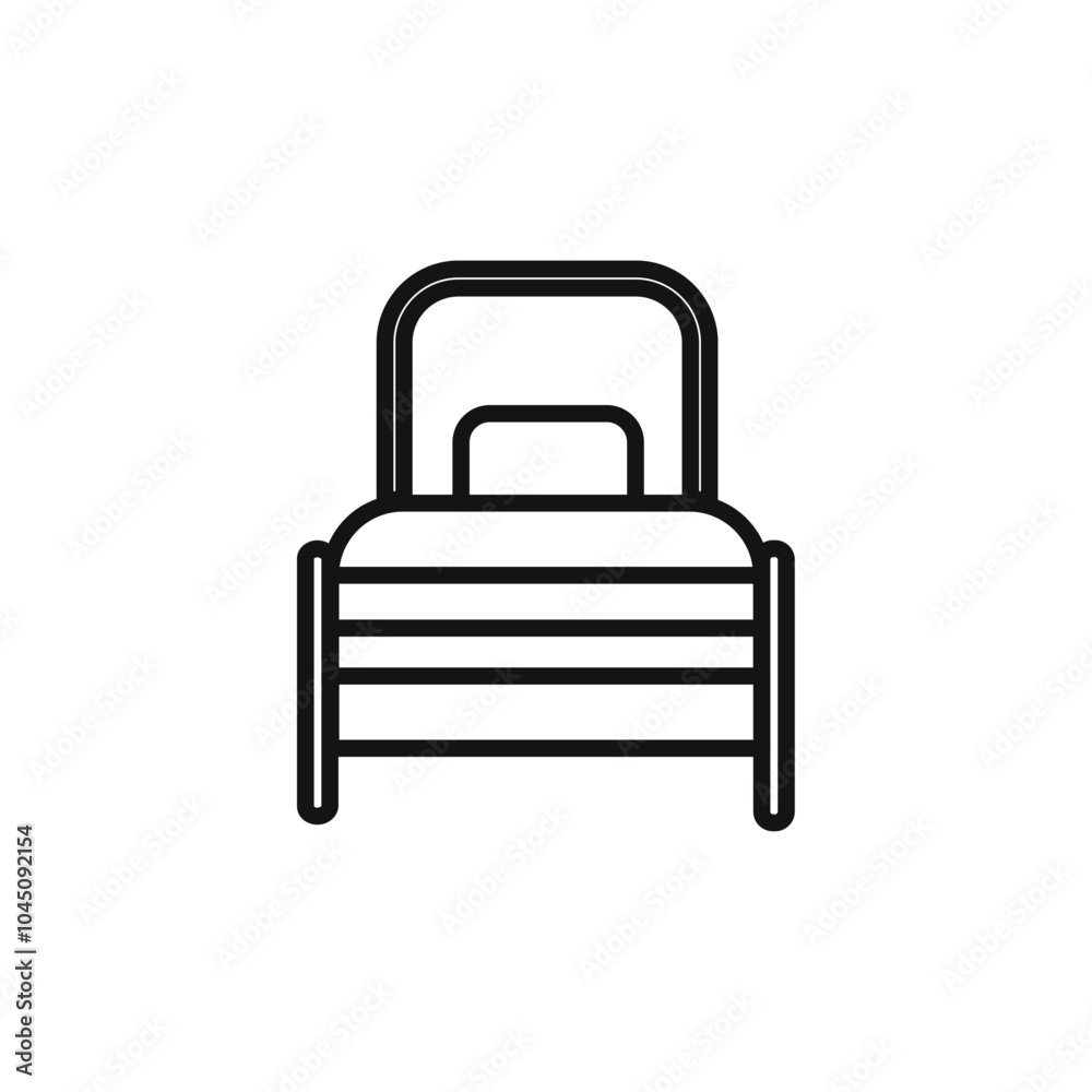 Single bed icon Isolated flat vector in outline Single bed icon Isolated flat vector in outline