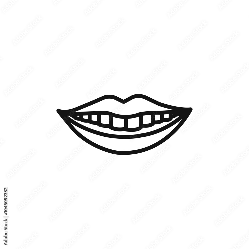 smile with teeth icon Isolated flat vector in outline smile with teeth icon Isolated flat vector in outline