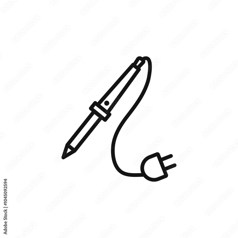 Soldering iron icon Isolated flat vector in outline Soldering iron icon Isolated flat vector in outline