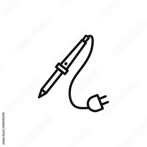 Soldering iron icon Isolated flat vector in outline