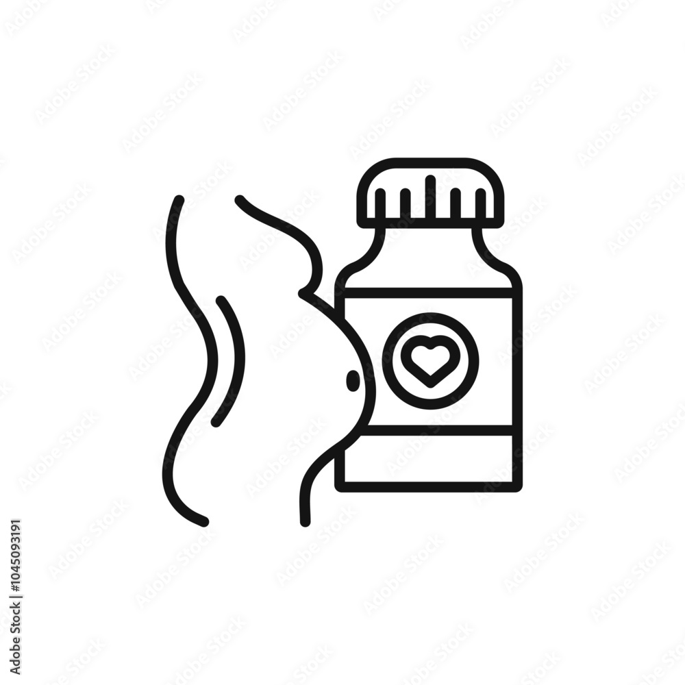 Supplements for pregnant women icon Isolated flat vector in outline Supplements for pregnant women icon Isolated flat vector in outline