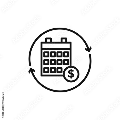 Subscription Model icon Isolated flat vector in outline