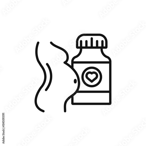 Supplements for pregnant women icon Isolated flat vector in outline