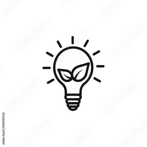 Sustainable ecological energy icon Isolated flat vector in outline